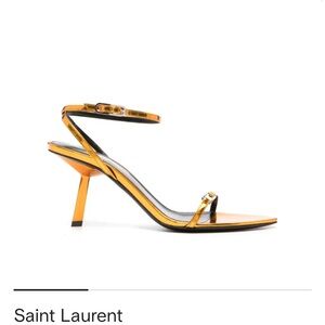 Saint Laurent Kitty 75 Sandals – Metallic Leather